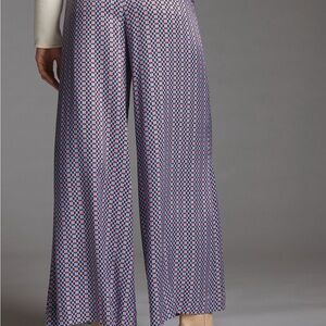 Maeve by Anthropologie pants, cute retro print! Size 10 Bergundy/Pink/Light Blue